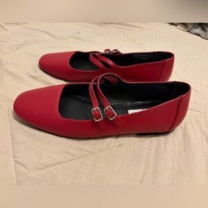 Steve Madden Red Mary Jane Flats